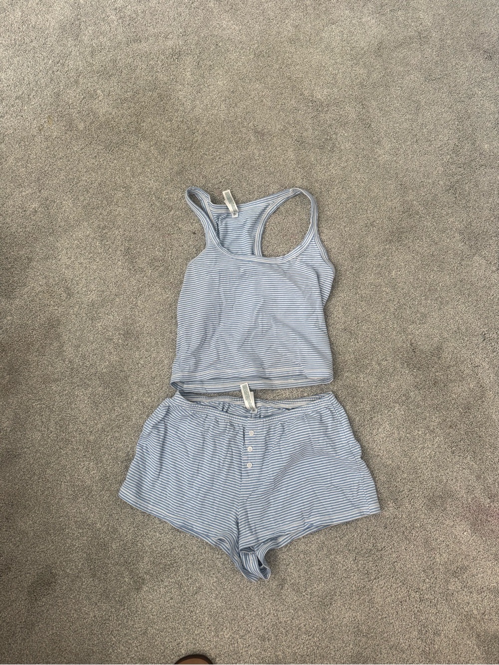 Target Striped Light Blue Women's Tank & Short Sleep Set